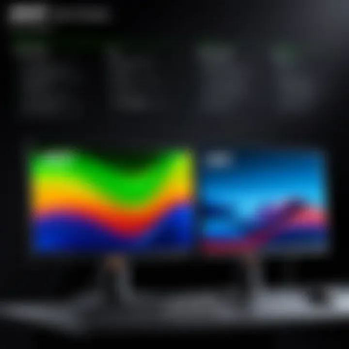 Comparison chart of Acer monitors and competitors