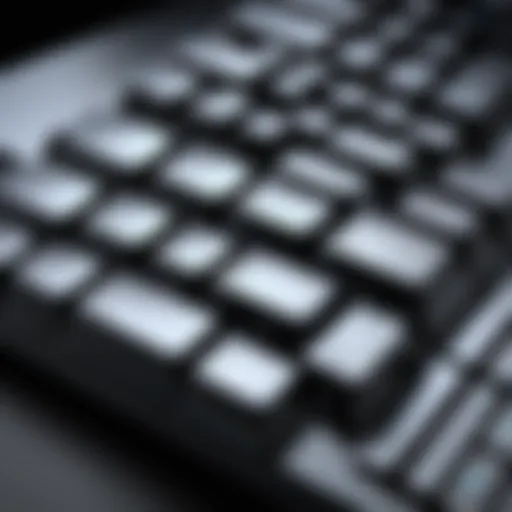 Close-up of a silent mechanical keyboard