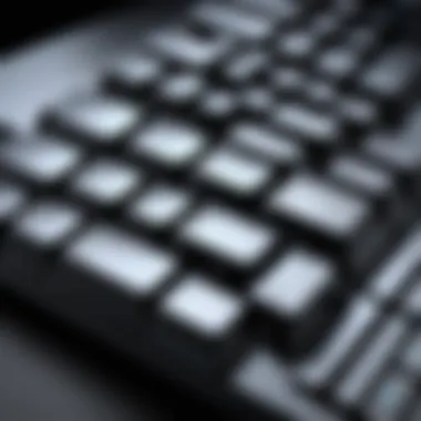 Silent Mechanical Keyboard Design Close-up of a silent mechanical keyboard