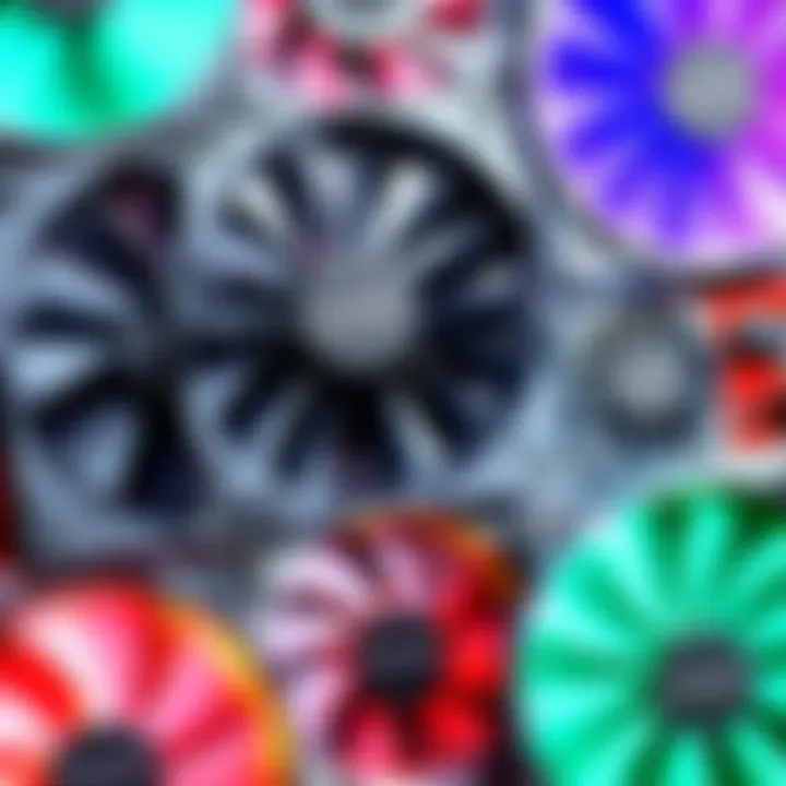 An illustration depicting various types of PC fans including case fans, CPU coolers, and RGB fans.