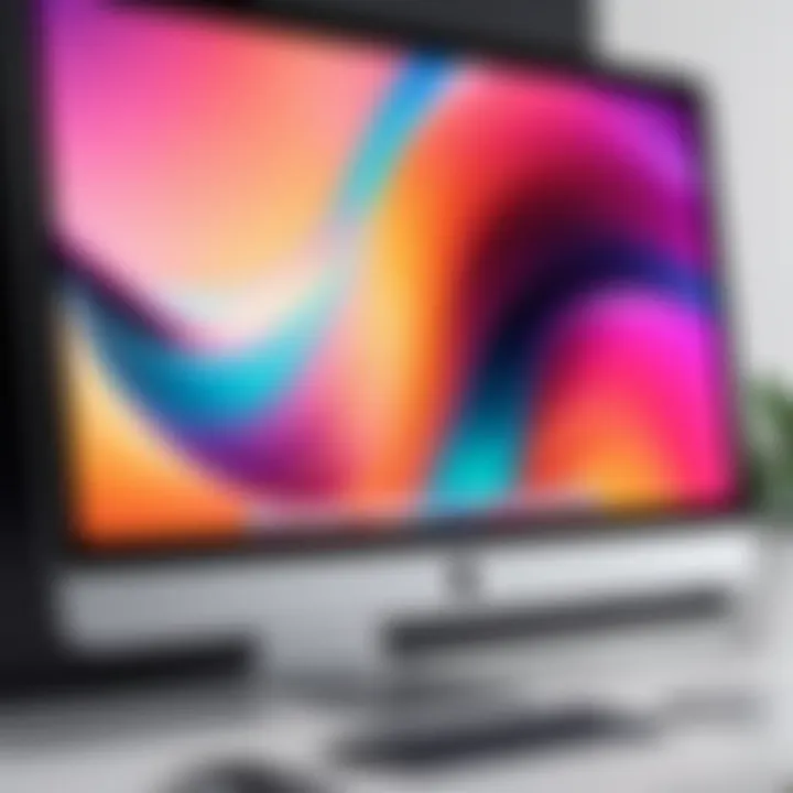 Close-up of Apple iMac display showcasing vibrant colors