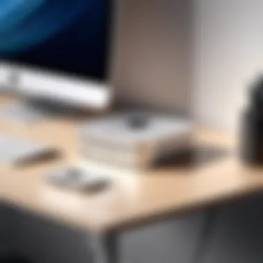 Efficiency and Style Combined Apple Mac Mini placed on a minimalist desk setup