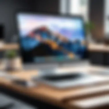 Cutting-Edge Technology in Action Sleek Apple MacBook Pro in a modern workspace