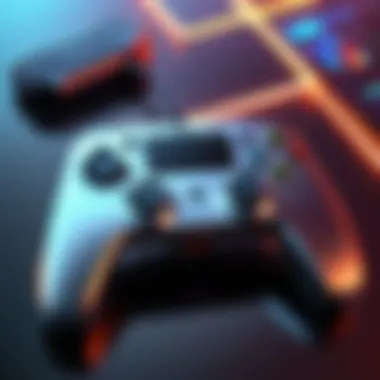 Revolutionary Gaming Controller Design Innovative gaming controller on futuristic background