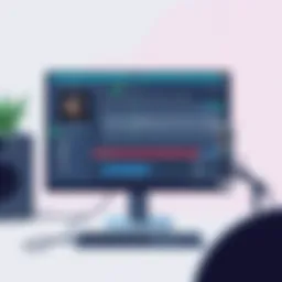 Audio recording software interface on a computer screen