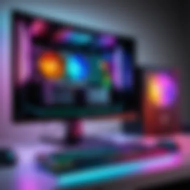 High-performance gaming computer setup with RGB lighting