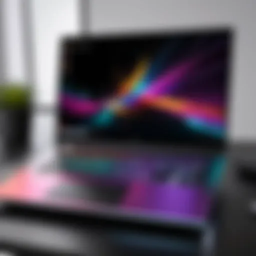 A sleek 17-inch laptop showcasing its vibrant display