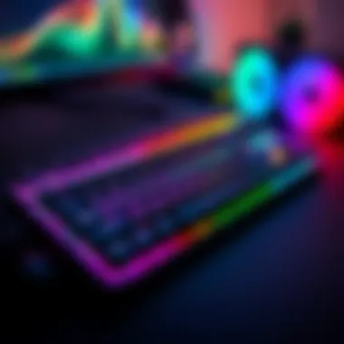 RGB backlit gaming keyboard in action