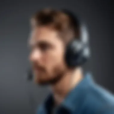 Comfort in Gaming: Headset in Action Comfortable gaming headset in use during gameplay