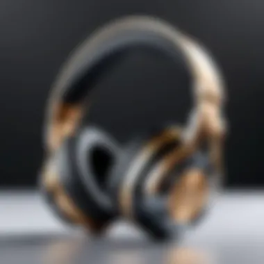 Luxurious wireless headset design highlighting premium materials