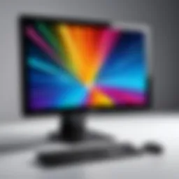 Sleek and modern computer monitor showcasing vibrant visuals