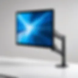 Adjustable monitor arm showcasing versatility for large displays