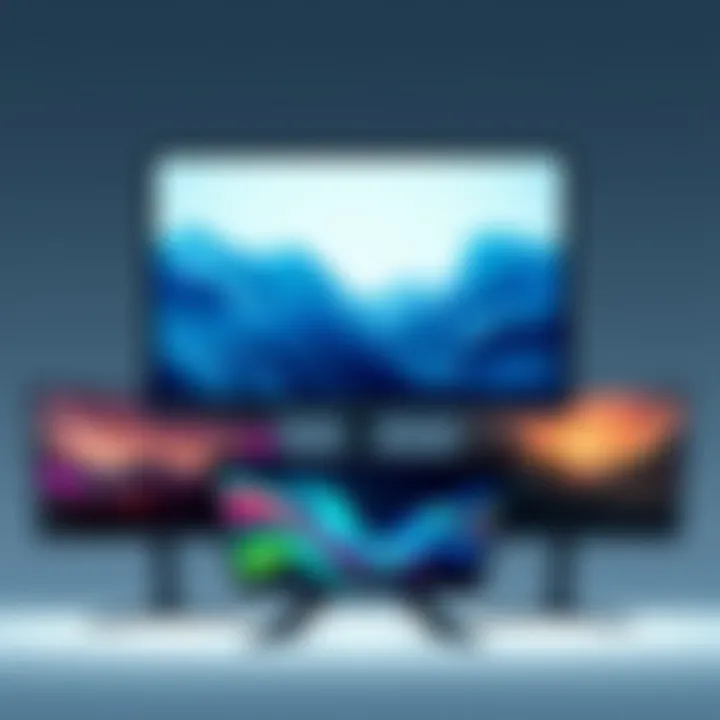 Various types of gaming monitor screens