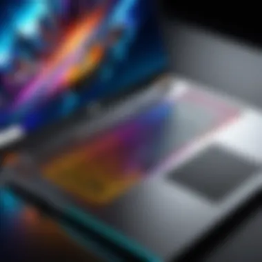 High-Performance Gaming Laptop A high-performance gaming laptop with vibrant graphics displayed on the screen