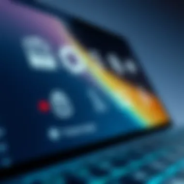Innovative Touchscreen Functionalities Close-up of touchscreen functionalities on a laptop