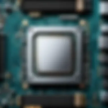 Detailed view of a high-performance processor on a motherboard