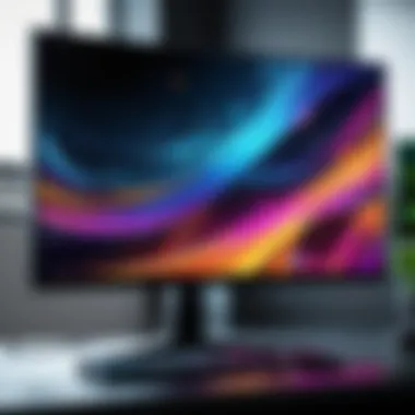 Sleek gaming monitor displaying vibrant visuals and high refresh rates