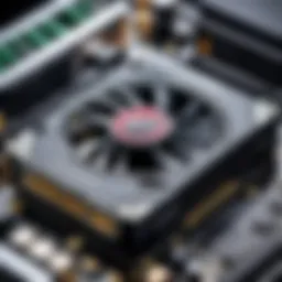 High-end gaming graphics card on a sleek motherboard
