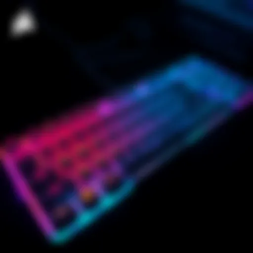 Corsair K95 Platinum keyboard showcasing customizable RGB lighting