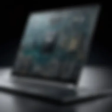 Close-up of innovative laptop features