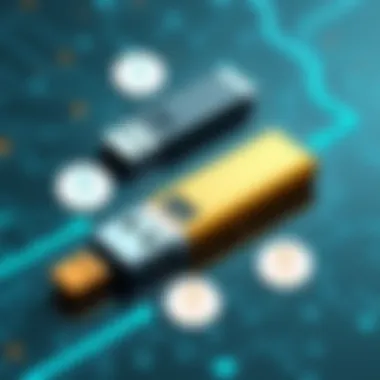 Security Features of USB Flash Drives A security diagram illustrating encryption methods for USB drives