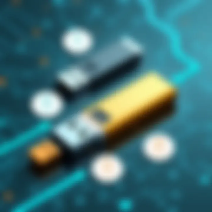 Security Features of USB Flash Drives A security diagram illustrating encryption methods for USB drives