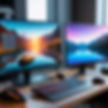 Dual-Monitor Setup for Gaming and Programming A dual-monitor setup showcasing gaming and programming applications
