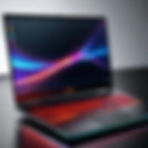 A high-performance gaming laptop with vibrant visuals