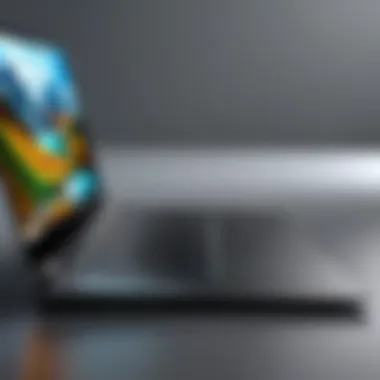 Sleek and Portable Laptop Design Side view of a sleek laptop emphasizing design and portability