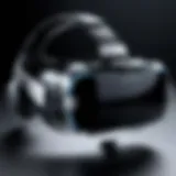 A close-up view of a high-end virtual reality headset showcasing its design and features.