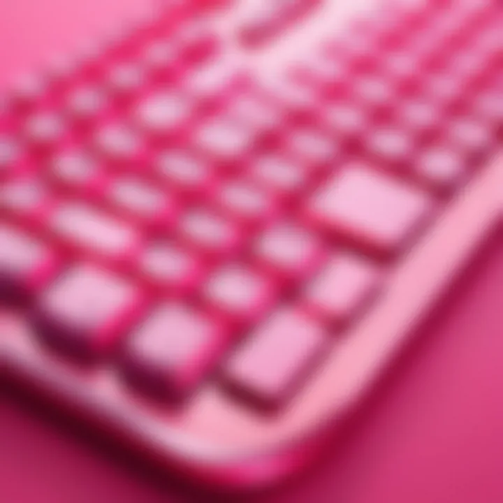 Ducky pink keyboard showcasing its aesthetic design