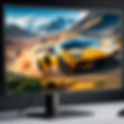 Detailed view of a high-resolution gaming monitor display