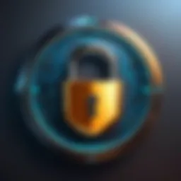 A secure digital lock representing password security.