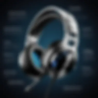 Diagram illustrating the features of a high-end gaming headset