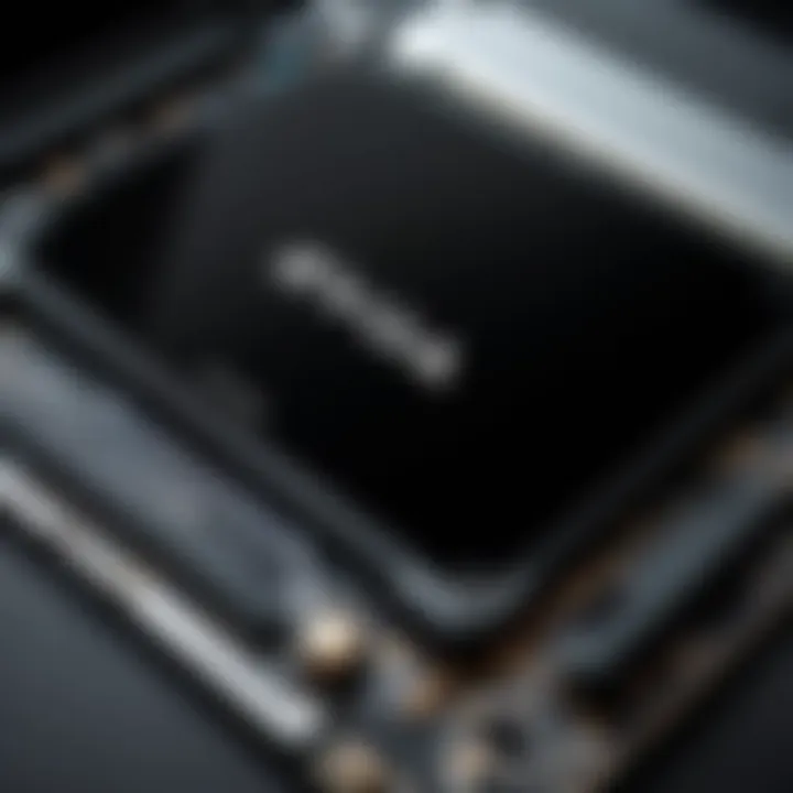 Close-up of EVGA laptop's unique features