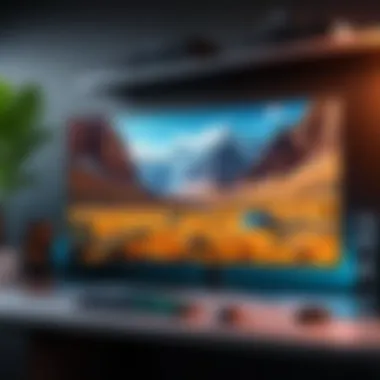 A gaming setup with a 42-inch 4K monitor to highlight immersive experiences