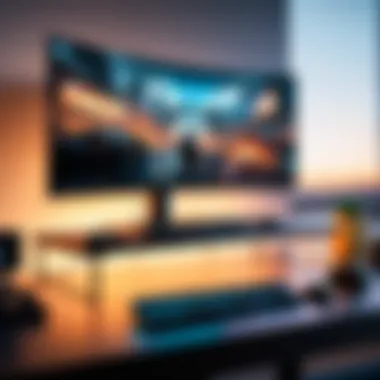 A gamer immersed in a captivating gaming experience on a large external monitor.