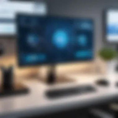 A professional workspace featuring a 42-inch 4K monitor enhancing productivity