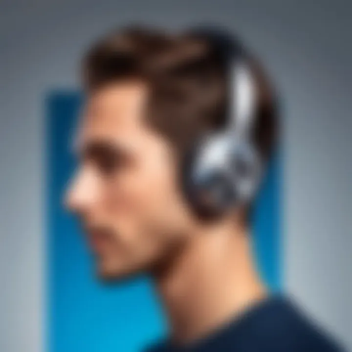 Sleek Bluetooth headset with mobile device