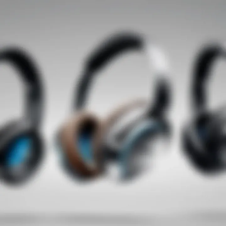 A range of Bose headphones highlighting various models