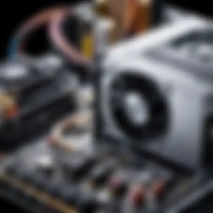 Detailed view of a dedicated graphics card integrated in a Dell desktop