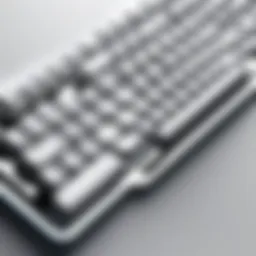 Elegant white backlit keyboard showcasing modern design