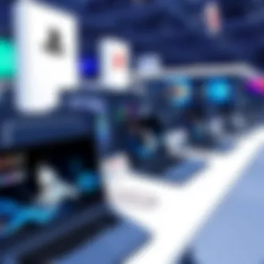 Gaming Laptops at Tech Expo Top gaming laptops on display at a tech expo