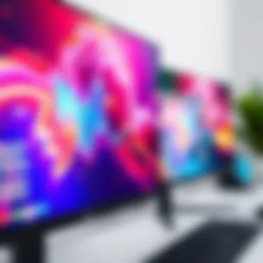 Close-up of a gaming monitor displaying vibrant graphics