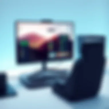 Gaming setup showcasing a monitor with remote functionality