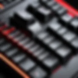 Close-up view of HyperX Alloy FPS Keyboard showcasing its robust design