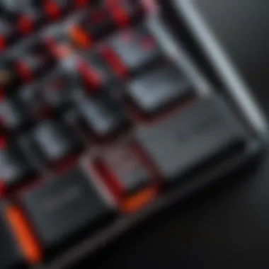 Side profile of the HyperX Alloy FPS Keyboard highlighting its compact layout