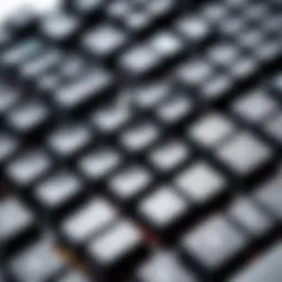 Close-up view of mechanical keyboard switches highlighting tactile feedback