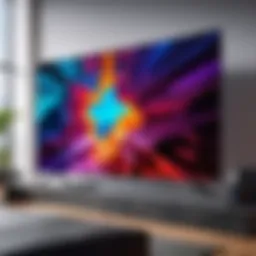 Vibrant display showcasing a 50 inch 4K gaming TV with stunning graphics