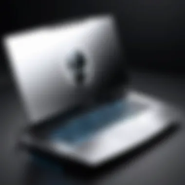 Dynamic design of the largest Alienware laptop showcasing its cutting-edge aesthetics.